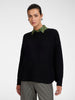 Maglia in pura lana scollo barchetta Nero