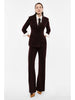 Pantalone flare vita alta linea pulita Plum noir