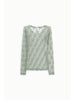 T.shirt trasparente a maniche lunghe con ricamo floreale Sea grass