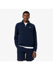 Felpa interlock a collo alto con zip Blu navy