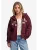 Athletic Essential loose-fit zip-up hoodie, burgundy