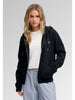 Blue Signature embroidered zip-up hoodie